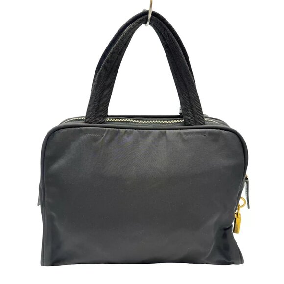 PRADA Tessuto Gold Hardware Hand Bag Black Nylon - Picture 2 of 12